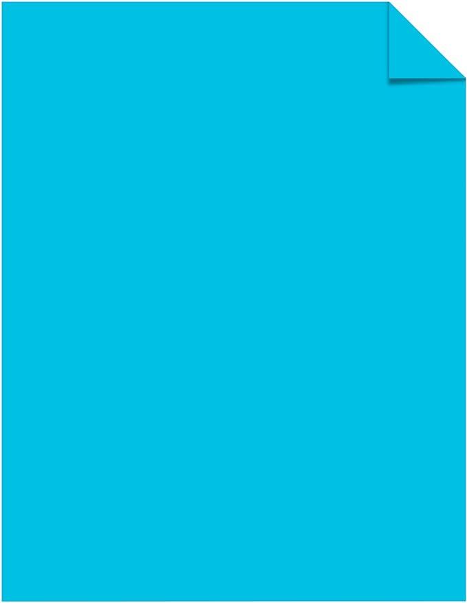 Neenah Astrobrights 30 Recycled Bright Color Paper, 8 12in x 11in, 24 Lb, FSC Certified, Lunar Blue, Ream Of 500 Sheets, 21528