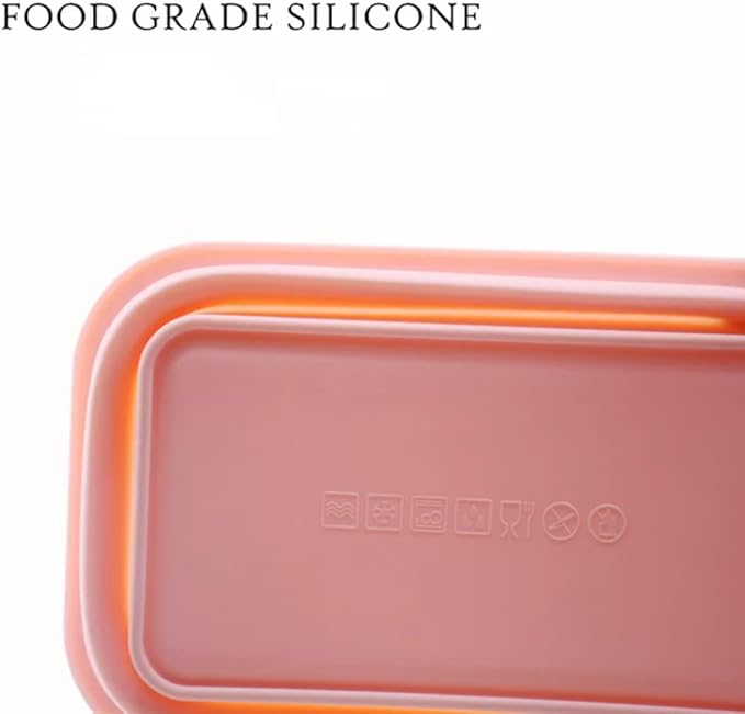4 Pack Collapsible Silicone Food Containers Storage Lunch Bento Box with Lid BPA Free for Camping, Hiking (Pink, 4PC)