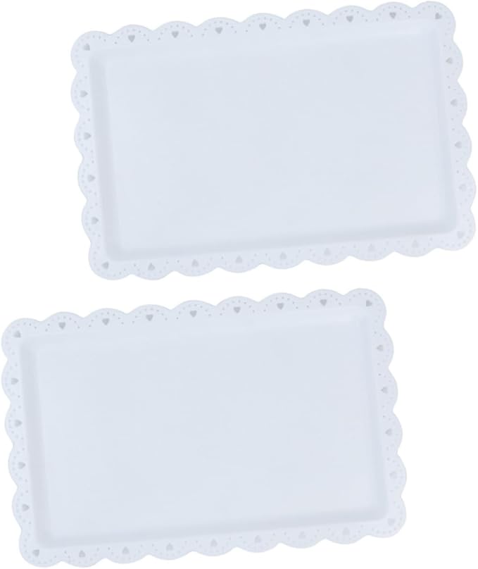 2 Pcs Tray Dessert Holders Trinket Dish Fruit Cake Food Decor Dessert Display Plate Stackable Snack Fruit Decor Cupcake Display Rack Display Shelves Cake Plate Stand White Plastic