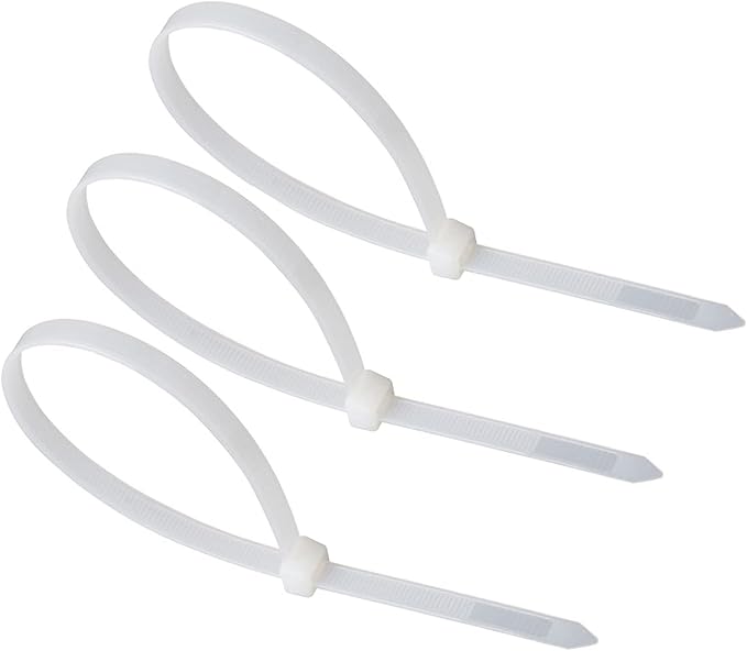 URBEST 100 Pcs Self Locking Wire Cable Zip, Tie Fasten Wrap 6 Inch Nylon Zip Tie (100, White)