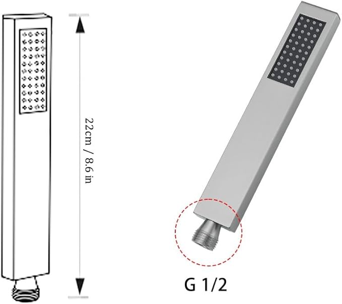 Hand Shower Wand Handheld Shower Spray High Pressure Single Function Luxury Hand Showerhead Brushed Nickel