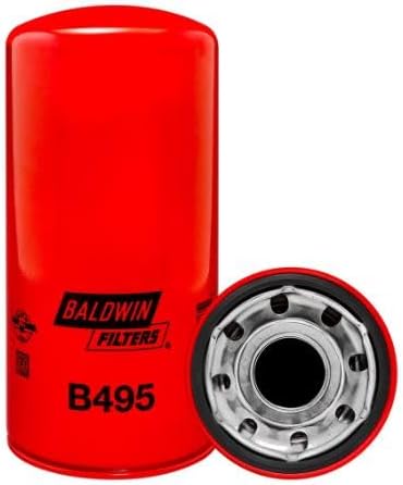 Baldwin B495 Spin-on Full-Flow Lube Oil Filter, Heavy Duty 9.8 Micron, Replaces Donaldson P552100, Fleetguard LF3620, WIX 51971, LFP2160, PH7405A and 23518480 (Pack of 6)