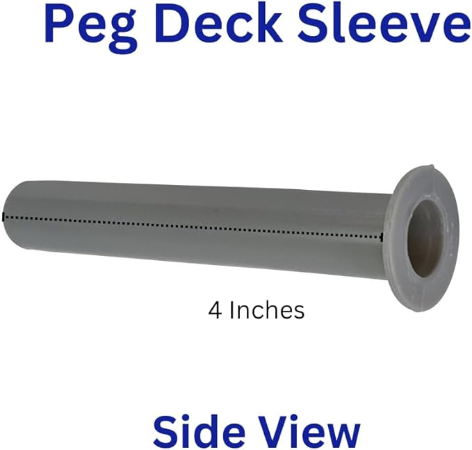 Pool Fence Deck Plugs & Sleeves for Peg Pole Fence (Gray)
