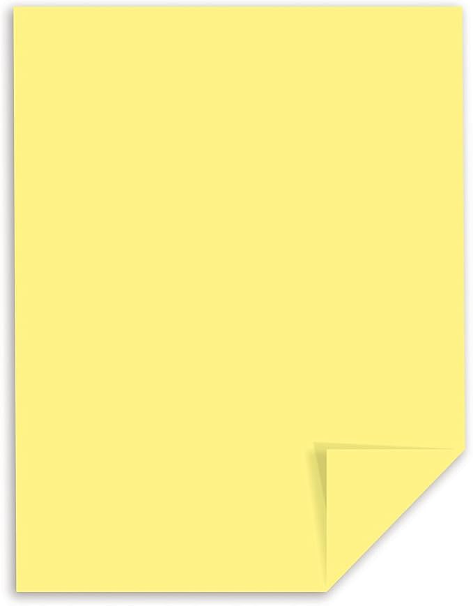 Neenah Paper Exact Index Card Stock, 110 lb Index Weight, 8.5 x 11, Canary, 250Pack