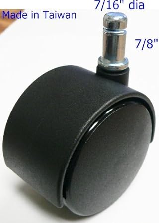 2-38" 60mm Chair Caster for Office Chair, 716" x 78" or 11mm x 22mm Grip Ring stem, Pack of 5