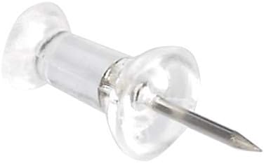 Basics Push Pins Tacks, Steel Point, Clear Plastic Head, for Bulletin Board, Maps, Posters, and Craft Projects, 200-Pack