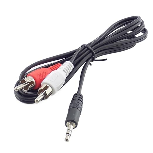 FENG GUO 1M 3.5mm Male Stereo to 2 R/CA Connector Audio AV Adapter Cables for TV DVD MP3/MP4 Extension Cord Conversion Line
