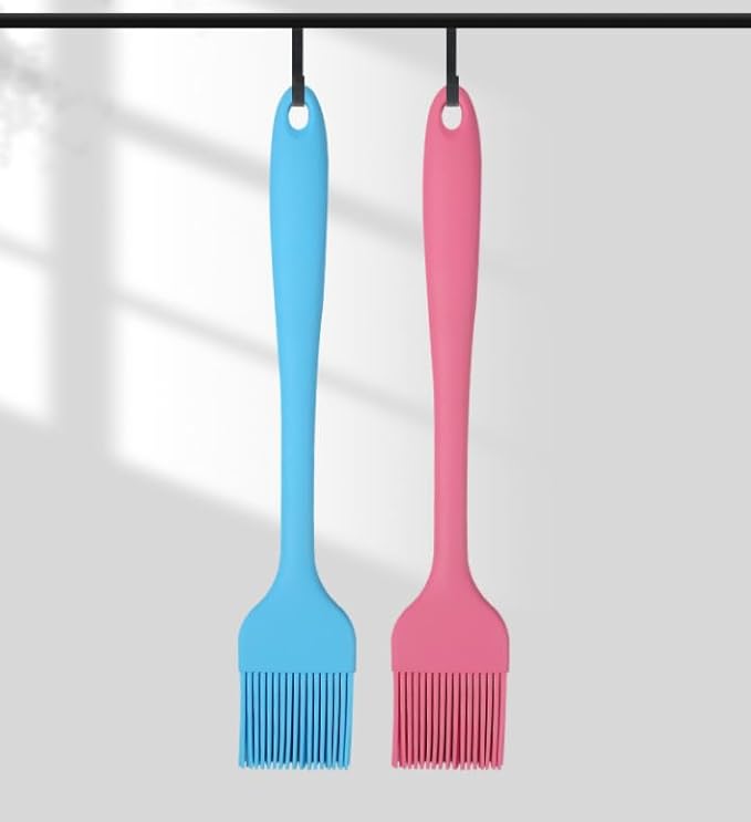 Silicon Basting Brushes, Heat Resistant Pastry Brushes, Spread Oil Butter Sauce Marinades for BBQ Grill Barbeque Kitchen Baking (Blue)