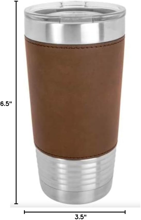 Tan 20 oz. Insulated Stainless Steel Coffee Travel Tumbler With A Silicone Band, For Hot Cold Drinks! Double Wall Coffee Mug With Lid!