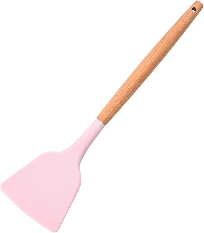 Flexible Silicone Spatula, Baking Shovel Easy to Clean Non-stick Cooking Silicone Shovel for Nonstick Cookware Home Accessories Pink