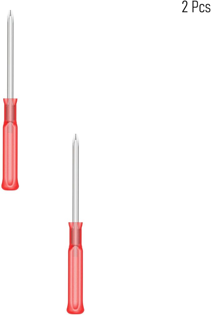 FOCMKEAS 2PCS Mini Phillips Screwdriver, 2.5mm Cross Head with Red Non-slip Handle for Small Appliances, 2.56"(65mm) Total Length, Non-magnetic