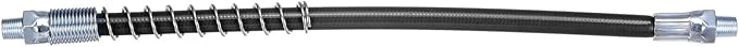 HARFINGTON Grease Gun Hose 11.8" 10000 PSI Spring Flex High Pressure Quick Release Grease Replacement with Coupler 18" NPT Threads for Grease Gun, Black