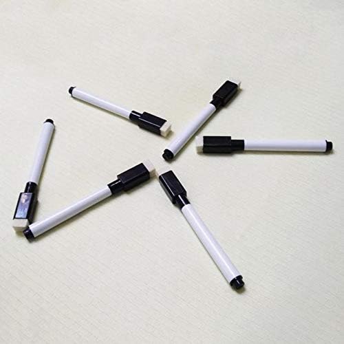 10 Pack Magnetic Dry Erase Markers with Eraser Cap Tips. Magnetic Feature is Great to Use On Fridge, Locker, Etc.(Black)