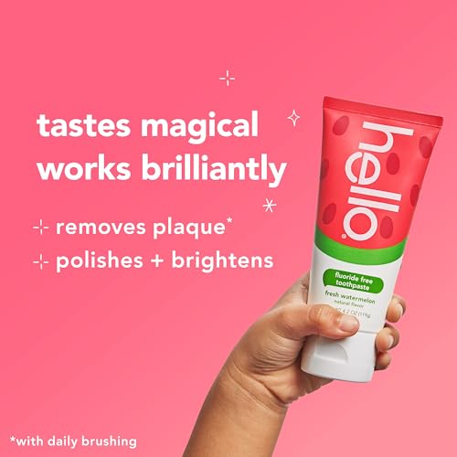 Hello Fresh Watermelon Fluoride Free Kids Toothpaste, 4.2 Oz Tube (Pack of 3) ( One of the three items is not in its original packaging )