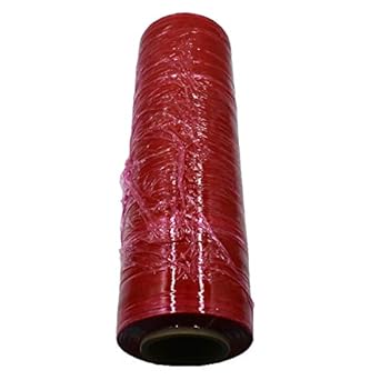 18" x 1500' 80 ga. Hand Film Stretch Wrap - Red (Light Tint) - Case of 4 Rolls