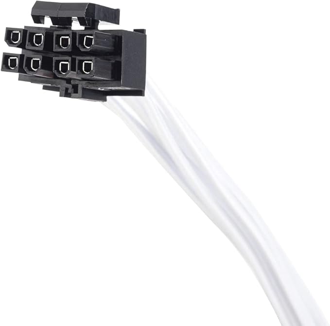 CPU Cable for Corsair, 70CM Male to Male 8 Pin to 44 Pin EPS CPU Power Cable for Thermaltake Modular Power Supply (27'') (White 18AWG)