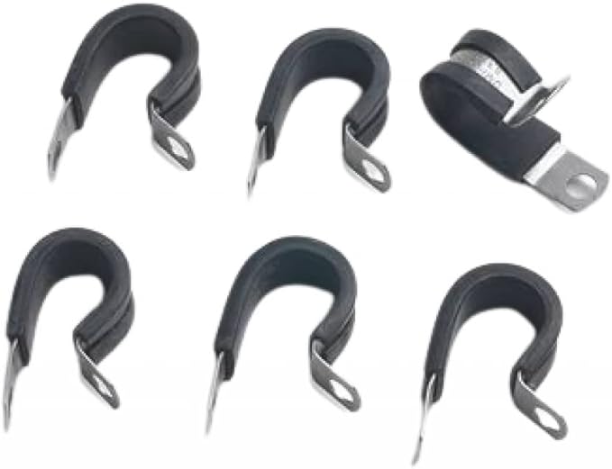 Russell Performance - Cushion clamps with capacity for 8 AN hoses 6 pieces 650990