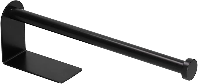 Kitchen Paper Towel Holder, Punch-, Easy to Install Wall Mounted Toilet Paper Holder (Long Black)