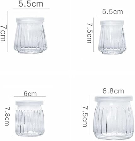 1PCS Pudding Glass Jar,Juicing Milk Storage Container Yogurt Pudding Glass Jar Bottle Mini Mousse Drinking Bottle with Lid(200ml), AMXEB0FVUIUS