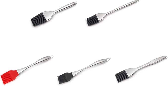 Basting Brush Silicone Oil Brush Stainless Steel Brushes for Kitchen BBQ Grilling Basting