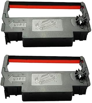 ERC-30 34 38 Ribbon Ink Cartridge Receipt Printer Black and Red, ERC30 Compatible with Epson Printer SNBC BTP-M280, BTP-M280A, BTP-M280B, BTP-M280D, BTP-M300, POS (2 Pack, Black and Red)
