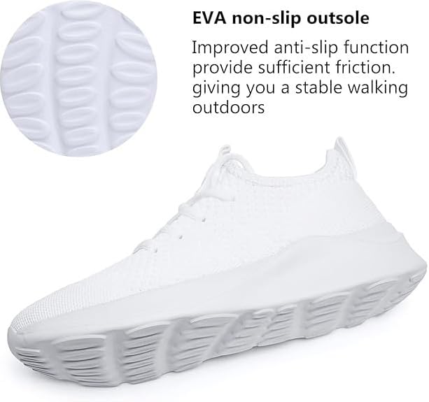 Comfortable, slip-resistant sneakers with breathable knit, shock-absorbing sole, and flexible design for workouts or everyday wear.