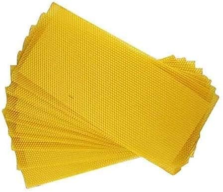 Beehive Waxed Coated Foundation Sheet 30pcs Honeycombs Bee Wax Nest Foundation Bee Keeping Supplies Non-Toxic Deep Hive Sheets(8 13 x 16 57 Inch)