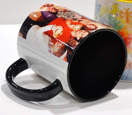 Ceramic White Blank Sublimation Inner & Rim Color Black Mug Coated Coffee Diswashable Microwave safe 11 ounce Heat Transfer Dye 1 Piece