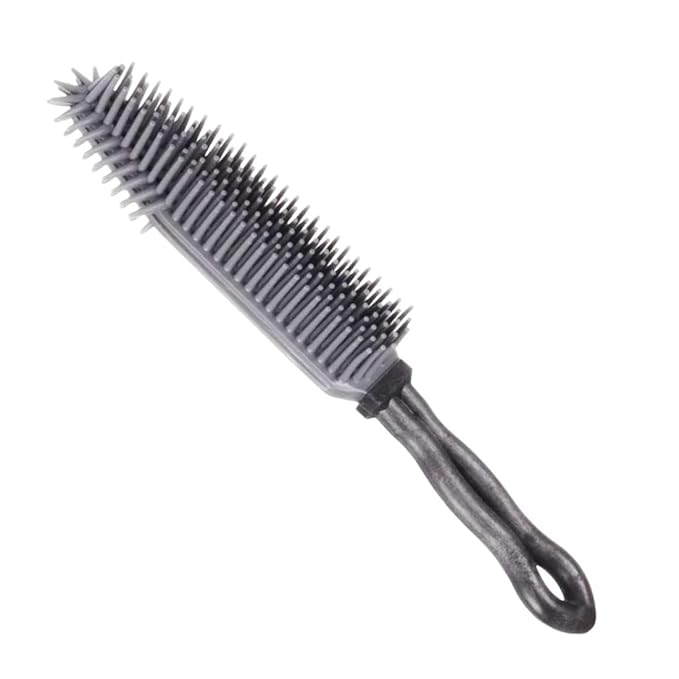 Silicone Pet Hair Remover Angled Brush Car Couch Clothes Furniture - Dog & Cat Fur Lint Removal Brush Soft Rubber Bristles