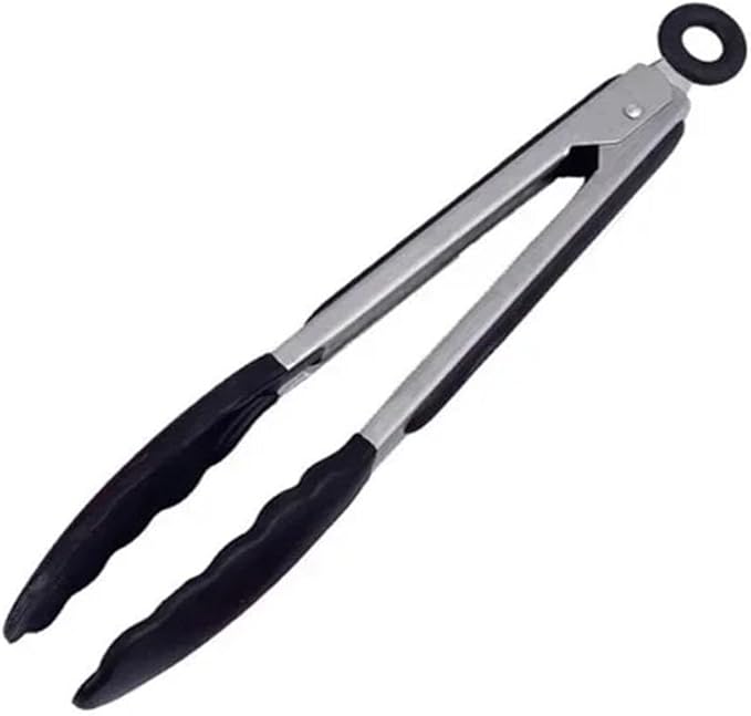 BBQ 7/9/12 Inch Small Clips Bread Barbecue Tongs Steak Clip Food Clips BBQ Cooking Baking Salad Kitchen Accessories Accessories(7inch black)