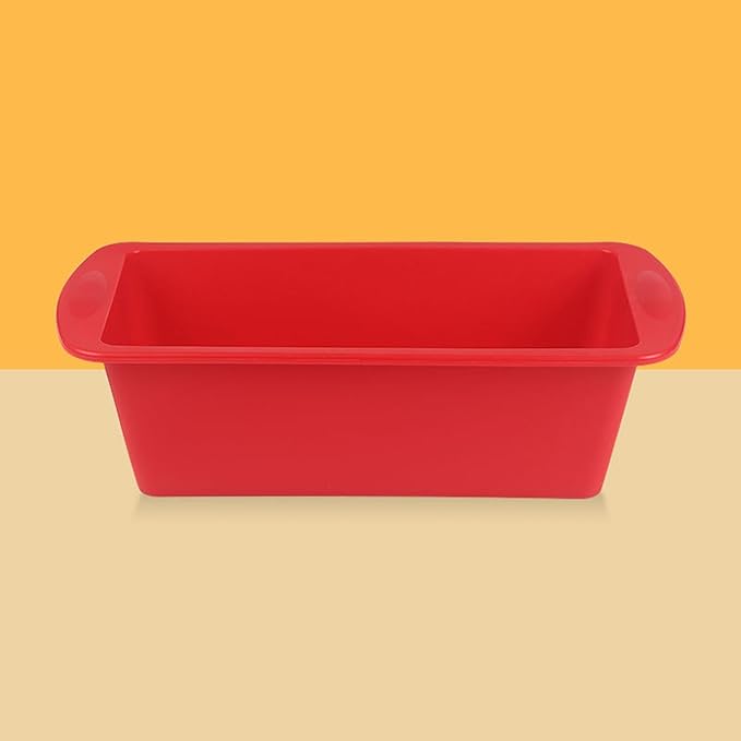Frogued Non-stick Silicone Mold Baking 14pcs Toast Loaf Pan Heat-resistant Bread Rectangle Mould for Home Red, XXXXX-Small