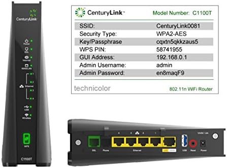 CenturyLink Technicolor C1100T Vdsl2 Modem 802.11n WiFi Router