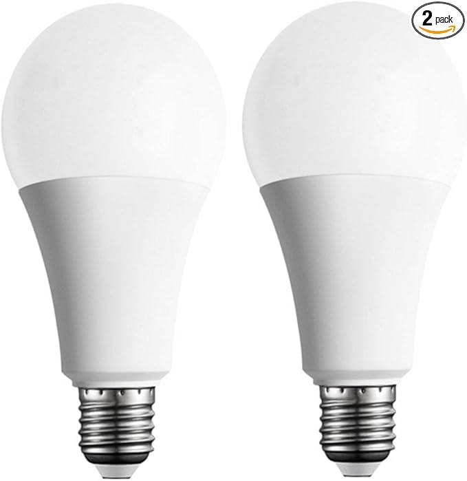 2 Pack Three Way Light Bulbs 50 100 150w, Daylight 5000K,Three Way A19, E26 Bulb,Perfect for Study Room Read
