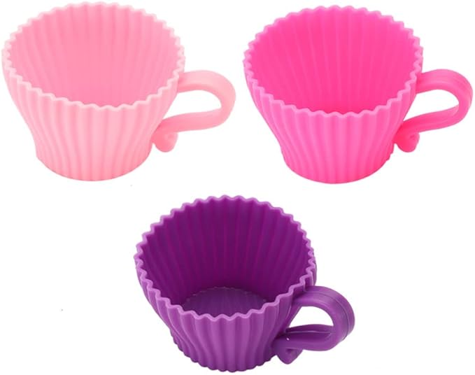Silicone Muffin Cups - Silicone Baking Cups - Silicone Baking Cups Muffin - Silicone Muffin Liners - Silicone Cupcake Molds - Nonstick Silicone Cup Pan - Mini Muffin Silicone Molds 6 Packs