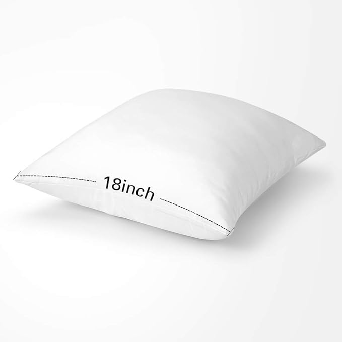 OTOSTAR Premium Waterproof Throw Pillow Inserts, Pack of 1 Square Form Cushion Stuffer for Garden, Bench, Patio - Outdoor Decorative Pillow Inserts White 18x18 Inches