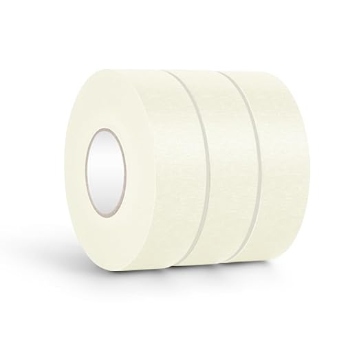 NETEHA 3 Rolls Painters Tape Masking Tape 1 Inch x 55 Yard, No Residue Adhesive Tape for Wall Painting, Decoration Labeling and DIY Crafts (Beige White)