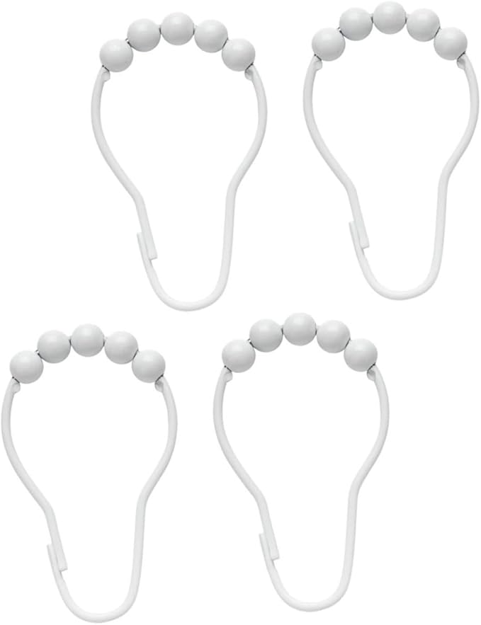 Garneck 4pcs Metal Shower Curtain Hooks Sturdy Shower Rings for Bathroom Replacement Curtain Clips for Easy Installation and Cleaning