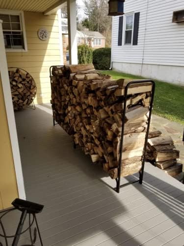 Rocky Mountain Goods 8 ft Firewood Rack - Outdoor/Indoor - Wood Storage Firewood Holder - Heavy Duty Steel Log Rack - Easy Install in Minutes - Included Hardware - Keeps Firewood Up and Dry