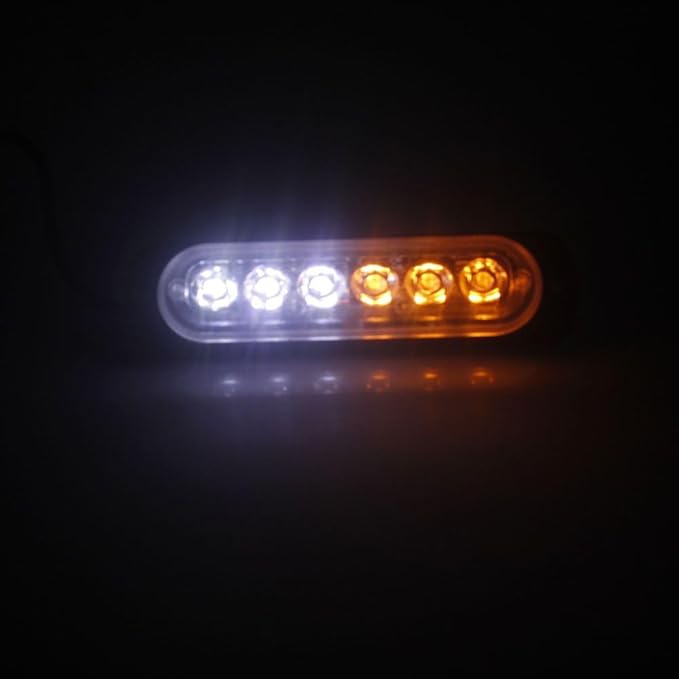 12-24v 18W Mini 6LED Light Work Bar Lamp Driving Fog Off road SUV Auto Car Boat Truck Ultra Thin Flash Lamp Warning Lamp - (Color: Yellow)