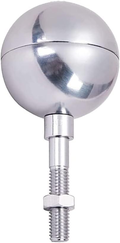 3" Flagpole Ball Topper Alumium Alloy Finial Flagpole Top Replacement for Standard Flag Poles 0.47" Threaded (Sliver)
