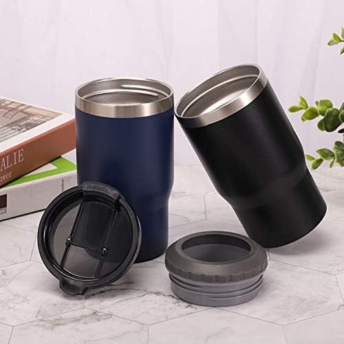 4 in 1 Stainless Steel CanBottle Insulator, 14oz Two-Way Lids SUS Insulated Can Cooler, Beer Bottle holder (Dark blue)