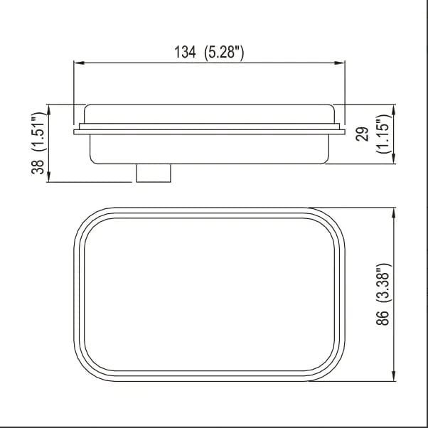 5x3 2x Red Rectangle 12 LED StopTurnTailParking Light Tow Truck Semi Trailer CM Flatbed Reading Postal Hitch Mounted RV Bus Grommet 3 Wire Pigtail Plug Kit 12V IP67 Waterproof