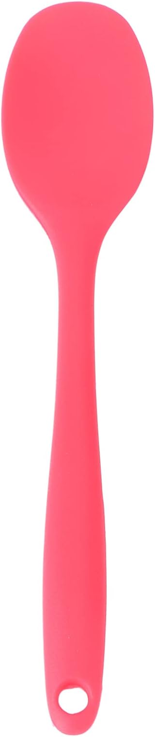 Luxshiny Long Handle Silicone Soup Spoon Non Stick Serving Spoons for Boys and Girls Adults Soup Noodles Milk Powder Dishwasher Safe Set of 2
