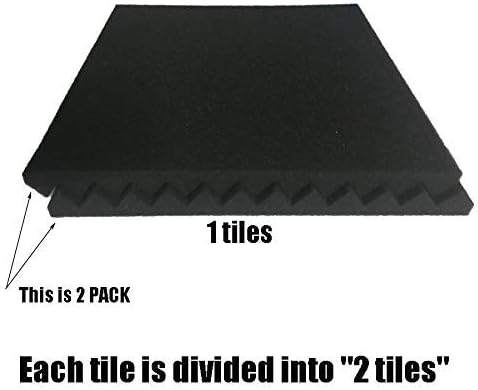 52 black Acoustic Foam Panel Wedge Studio Soundproofing Wall Tiles 12" X 12" X 1"