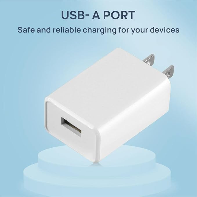 Wall Charger Cube 5V2A USB Power Supply Charging Block Universal Wall Plug Brick Portable Travel Fast Charger Power Adapter for iPhone, Samsung Galaxy, LG (White)