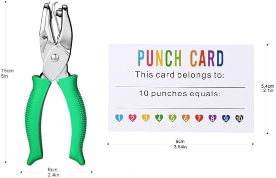 ONEDONE Punch Cards 200 Pack Reward Punch Cards with Heart Shape Hold Puncher Behavior Incentive Awards for Kids Students Teachers Home Classroom School Business Loyalty Cards - 3.5" x 2"