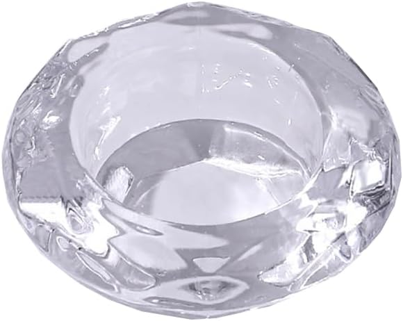Small Glass Nail Art Dappen Dish Acrylic Liquid Powder Dish Bowl Nail Art Brush Cleaning Cup Manicure Care Tools for Nail Salon Mini Glass Candle Jars