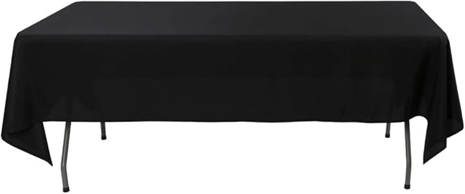 Rectangle Tablecloth - 60 x 84 Inch - Black Rectangular Table Cloth for 5 Foot Table in Washable Polyester - Great for Wedding, Restaurant, Party, Banquet Decoration