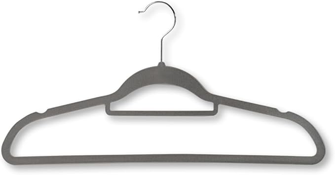 16641 Clothes Hangers, Pack of 6, Material: Plastic (ABS), Dimensions: 45.5 cm Wide, Colour: Grey