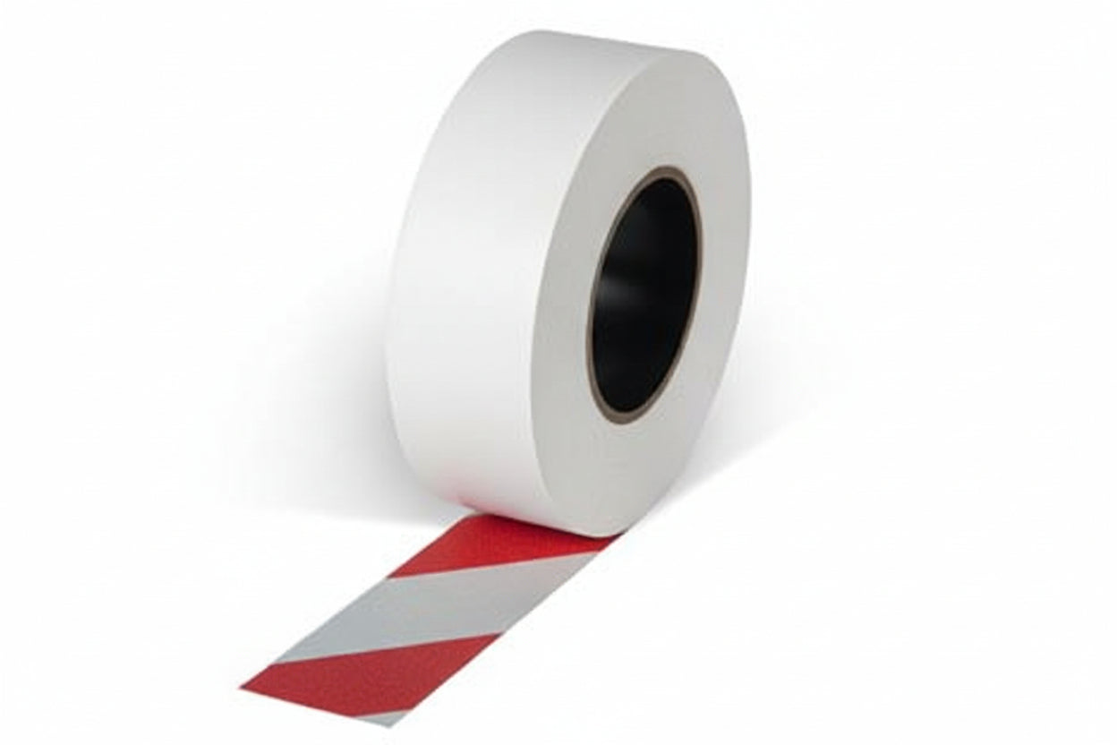 2" x 60' Red/White Anti-Slip Safety Tape – High-Traction Non-Skid Adhesive Tape, 6 Rolls Pack